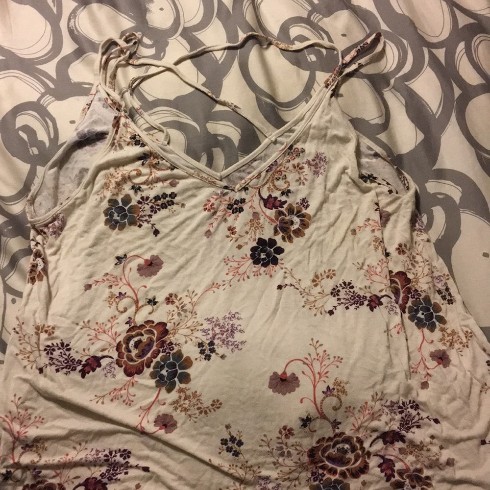 American eagle cream floral cami